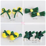 School Hair Accessories, Good Hope / Yellow and Dark Green (BS1731-BS1734)