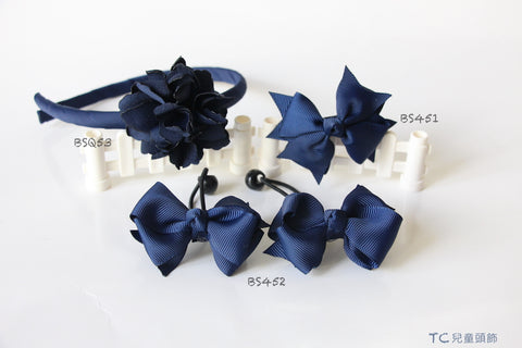 School Hair Accessories, Navy (BS451-BS452)