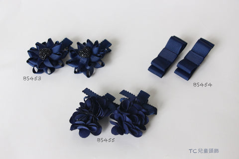 School Hair Accessories, Navy (BS453-BS455)