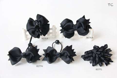 School Hair Accessories, Black (BS768-BS771)