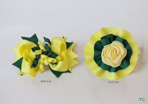 School Hair Accessories, Yellow/ Dark Green/ Good Hope (BS845-BS845)