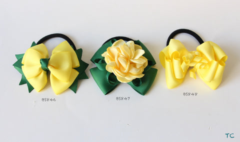 School Hair Accessories, Yellow/ Dark Green/ Good Hope (BS846-BS848)