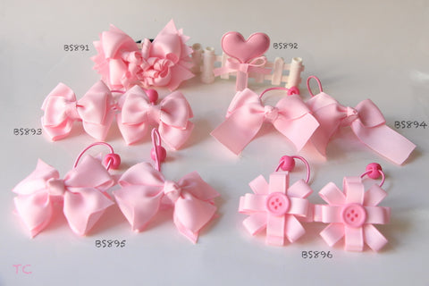 School Hair Accessories, Pink (BS891-BS896)