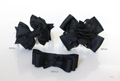 School Hair Accessories, Black (BS911-BS913)