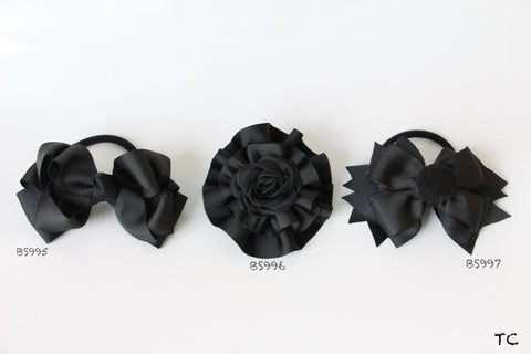 School Hair Accessories, Black (BS995-BS997)