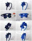 School Hair Accessories, Navy/ Royal Blue (BSQ12-BSQ19)