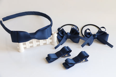 School Hair Accessories, Navy (BSP02)