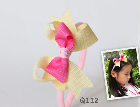 Pink and Yellow headband (Q112)