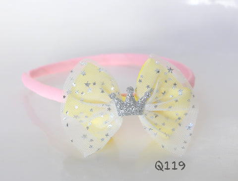 Yellow Bow and Pink Headband (Q119)