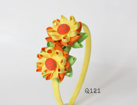 Yellow and Orange Floral Headband (Q121)