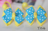 Yellow and Blue Polka Dot Hair Ties（T04)