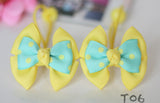 Yellow and Green Polka-dot Print Hair Ties (T06)