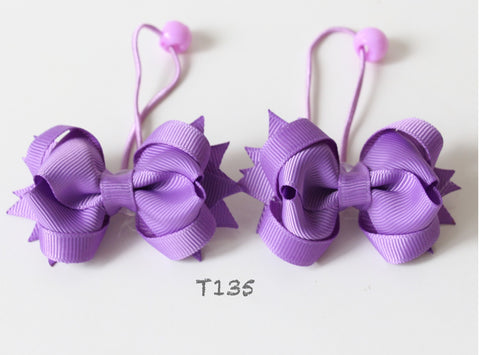 Classic Purple Bow Hair Ties (T135)