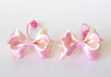 Shiny Pink and yellow ribbon Hair Ties（T139)