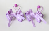 Purple Polka Dot Hair Ties（T146)