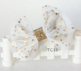 Beautiful Gold and Pink Bows Hair Clips (TC11-TC12)