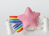 Glitter and Gingham Stars Hair Clips (TC145-TC146)