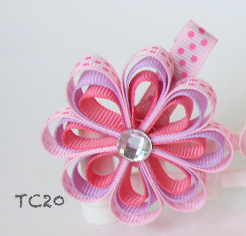 Beautiful Pink and Purple Bows Hair Clips (TC20-TC25)