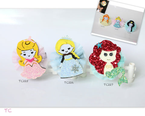 Mermaid, Elsa Hair Clips (TC225-TC227)