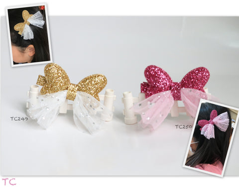 Eye-catching Tulle and Glitter Hair Clips (TC249-TC250)