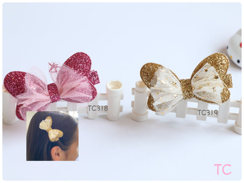 Beautiful Glitter Bow Hair Clips (TC318-TC319)