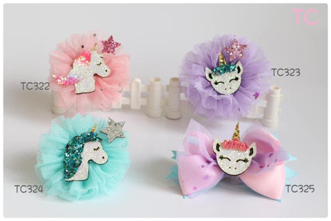 Unicorn Hair Clips (TC322-TC325)