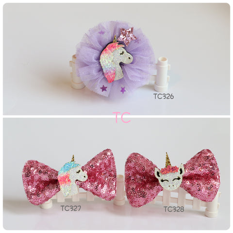 Unicorn Hair Clips (TC326-TC328)