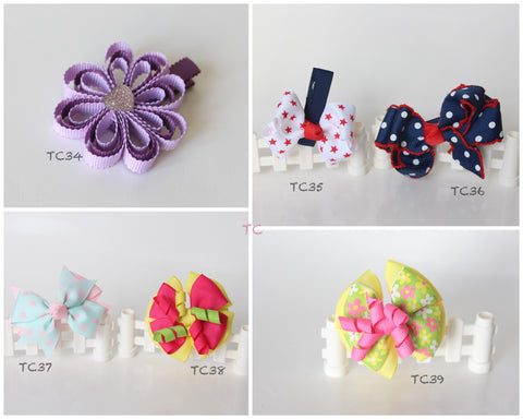 Colorful Bows Hair Clips (TC34-TC39)