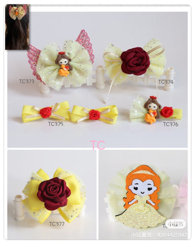 Princess Belle Hair Clips (TC373-TC377)