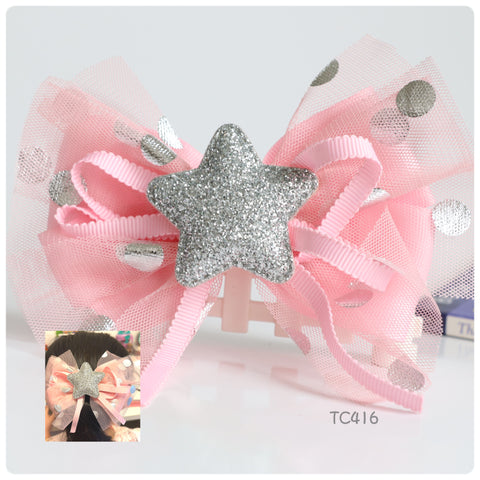 Big Bow Glitter Star Hair Clip (TC416)