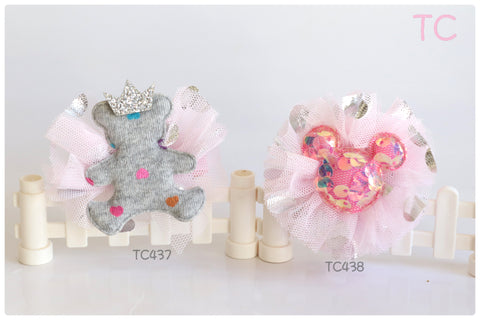 Teddy Bear and Mickey Hair Clip (TC437-TC438)