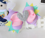 Glitter Heart and Colorful Big Bow Hair Clips (TC74-TC75)