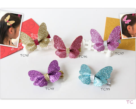 Beautiful Glitter Butterfly Hair Clips (TC95-TC99)