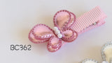 Pink and Silver Butterfly and Crown Baby Hair Clips (BC362-BC365)