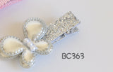 Pink and Silver Butterfly and Crown Baby Hair Clips (BC362-BC365)