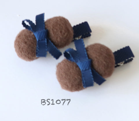 Brown School Hair Accessories, Brown (BS1077-BS1079)