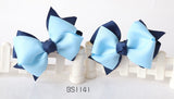 School Hair Accessories, Navy/ Light Blue (BS1141-BS1143)