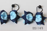 School Hair Accessories, Navy/ Light Blue (BS1141-BS1143)