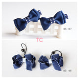 School Hair Accessories, Navy/ White (BS1147-BS1148)