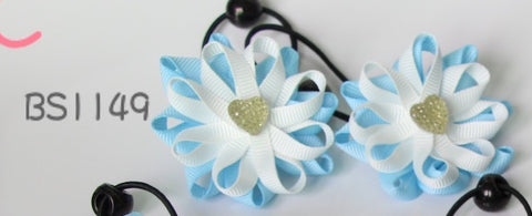 School Hair Accessories, Navy/ Light Blue/ White (BS1149-BS1154)