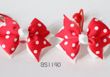 School Hair Accessories, Red (BS1189-BS1192)