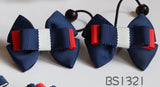 School Hair Accessories, Navy and Red (BS1318-BS1322)