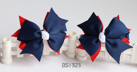 School Hair Accessories, Navy and Red (BS1323-BS1324)