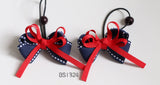 School Hair Accessories, Navy and Red (BS1323-BS1324)