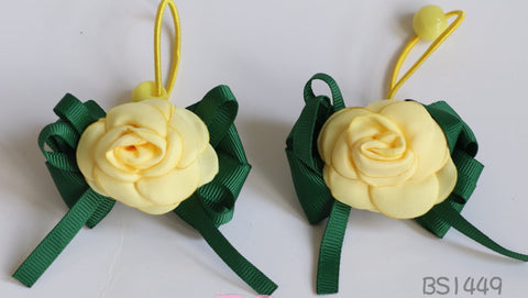 School Hair Accessories, Yellow/ Dark Green/ Good Hope (BS1449-BS1450)