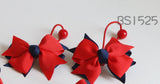 School Hair Accessories, Navy and Red (BS1525-BS1527)