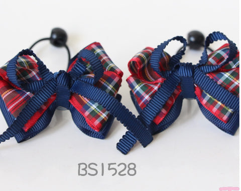 School Hair Accessories, Navy and Red (BS1528-BS1531)