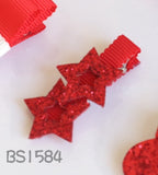 School Hair Accessories, Red (BS1578-BS1585)