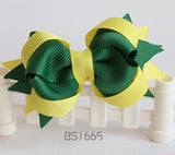 School Hair Accessories, Good Hope / Yellow and Dark Green (BS1665-BS1668)