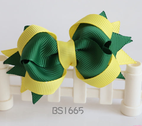 School Hair Accessories, Good Hope / Yellow and Dark Green (BS1665-BS1668)